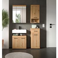 Badezimmer Scout Eiche Artisan 4-teilig - Schwarz/Eiche Artisan, Trend, Glas/Holzwerkstoff (97cm) - MID.YOU