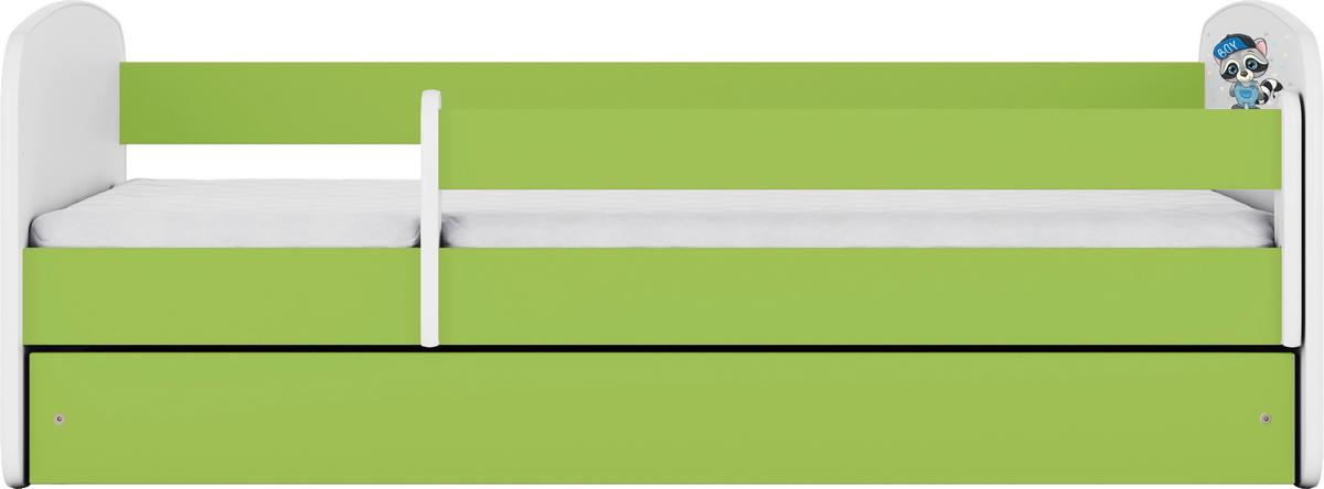 Otroška Postelja Babydreams, Bela, Zelena, 80x160cm - zelena/bela, Moderno, tekstil/leseni material (80/160cm) - MID.YOU