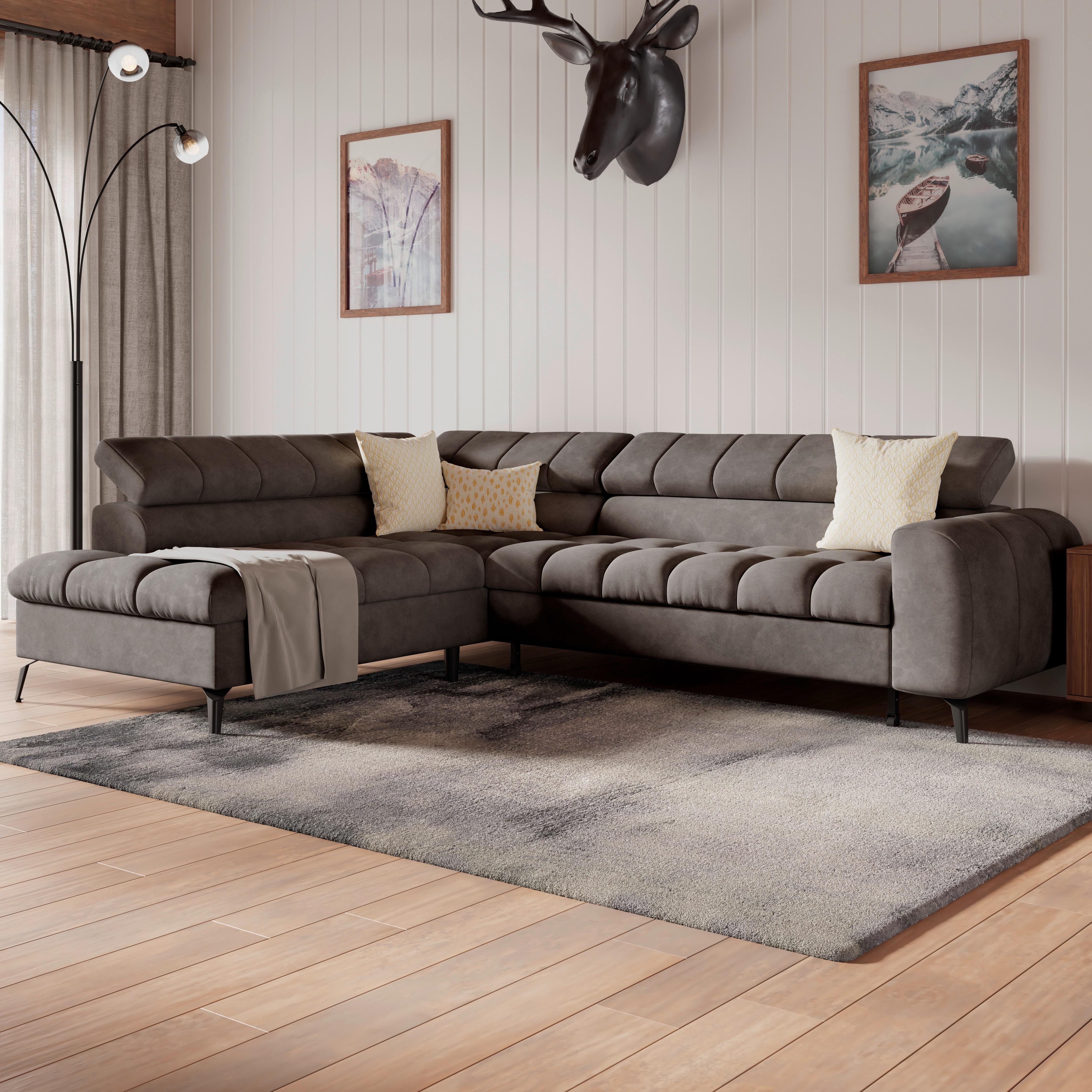 Kutna Garnitura Volf - crna, Trend, tekstil/metal (203/261cm)
