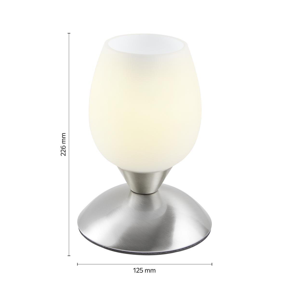 Stolna Svjetiljka Cup - bijela/srebrne boje, Moderno, staklo/metal (12,5/18cm) - Mömax