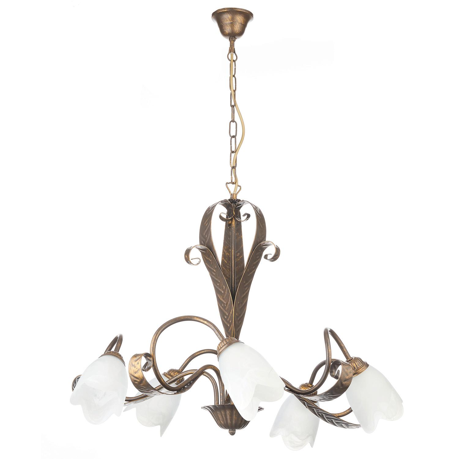 Kronleuchter Sonia Bronzefarben max. 6 Watt - Bronzefarben, Basics, Glas/Metall (70/100cm)