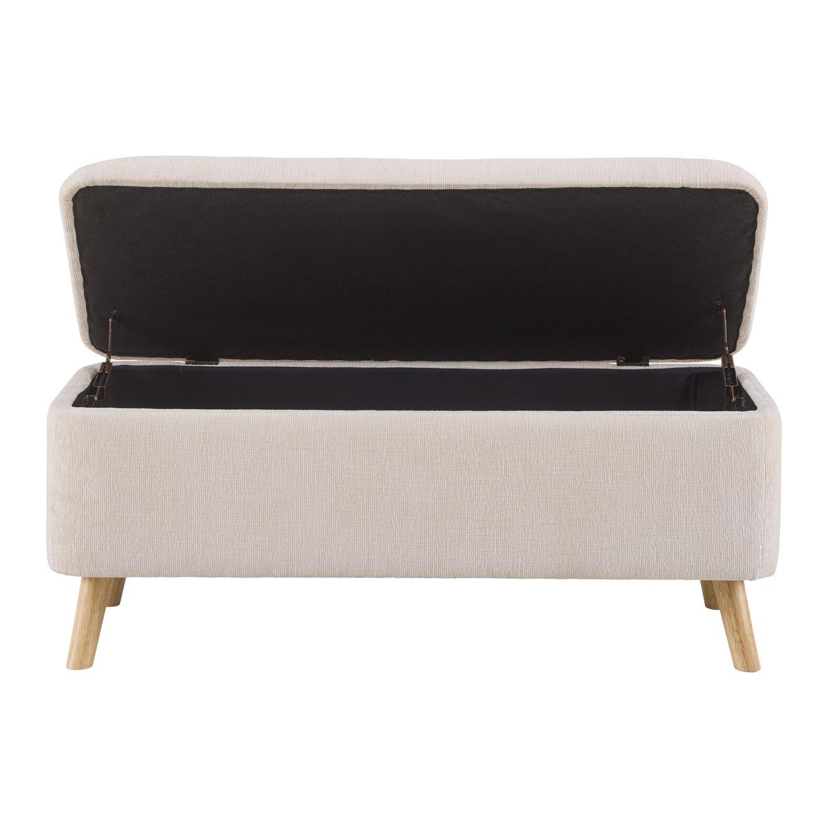 Sitzbank Jenson Beige - Beige/Naturfarben, MODERN, Holz/Textil (100/43/40cm) - Mömax