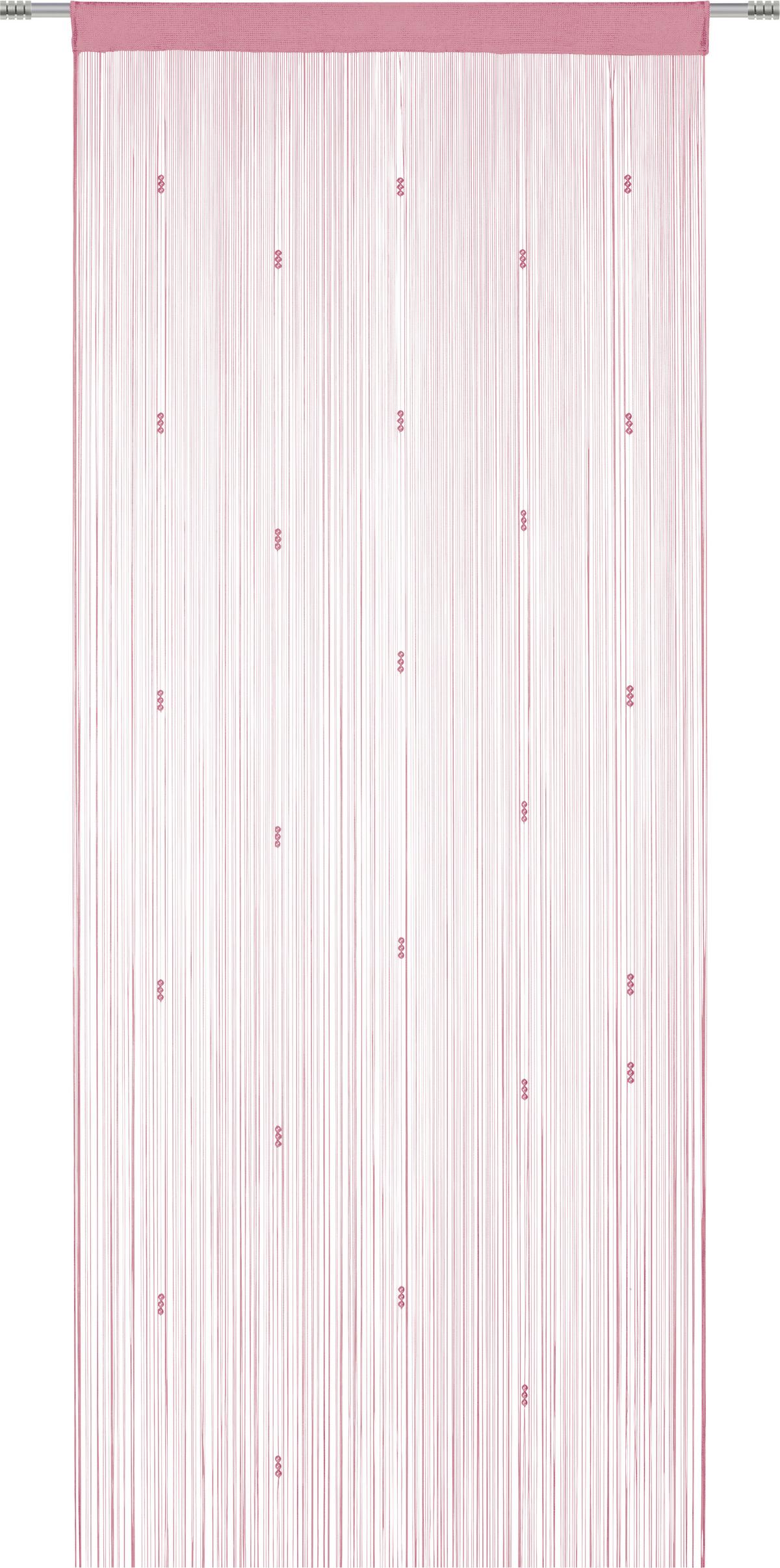 Zsinórfüggöny Perle 90/245cm - antracit/fehér, Romantik / Landhaus, textil (90/245cm) - Modern Living