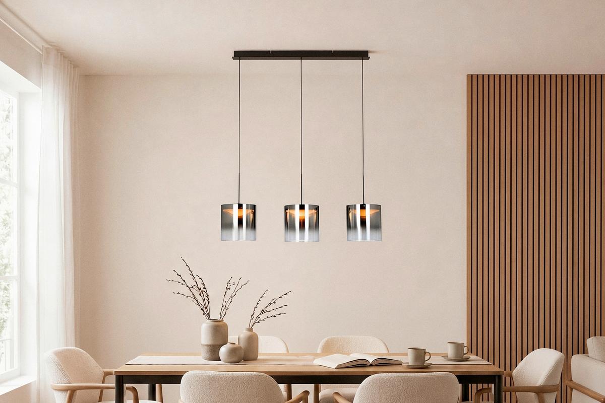 LAMPA WISZĄCA LED BAIA *DK* - czarny, Design, metal/szkło (100/20/180cm) - Dieter Knoll