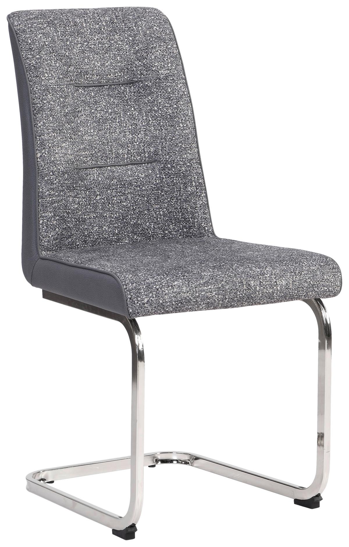 Nihajni Stol Astrid, Siva - siva/barve niklja, Konvencionalno, kovina/tekstil (48/95/60cm)