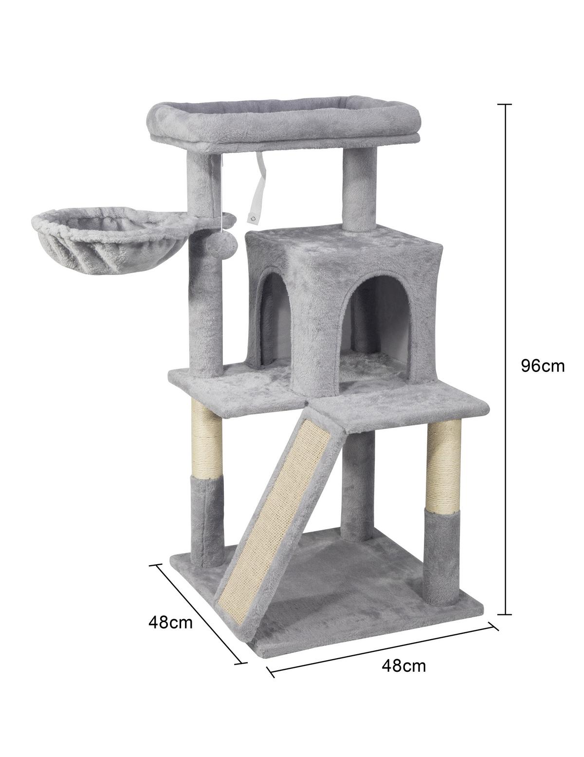 Kratzbaum Kitten Grau - Grau, KONVENTIONELL, Karton/Holzwerkstoff (48/48/96cm) - Mömax
