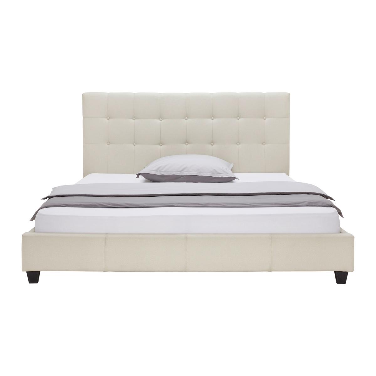 Polsterbett FREDERICO beige, ca. 180x200cm - Creme/Schwarz, Modern, Holzwerkstoff/Kunststoff (180/200cm) - Bessagi Home