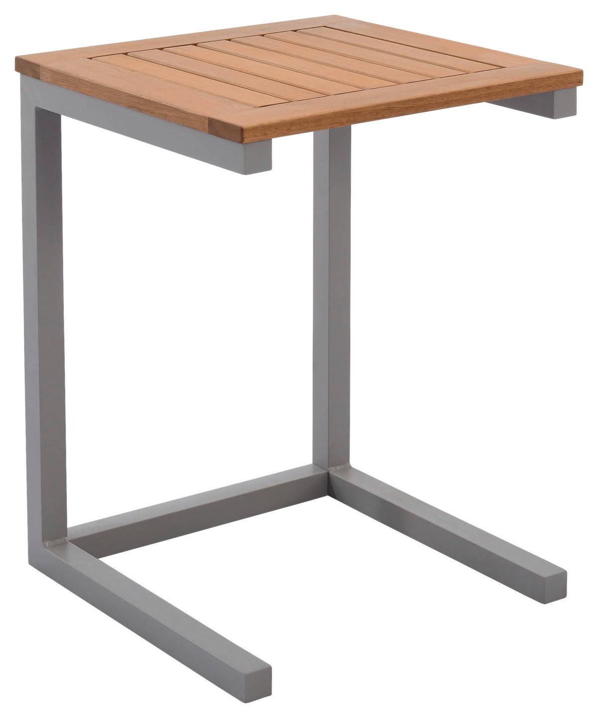 Loungegarnitur Julian 1 Hellgrau Echtholz - Hellgrau, MODERN, Holz/Metall (138,2/73/76,6cm)