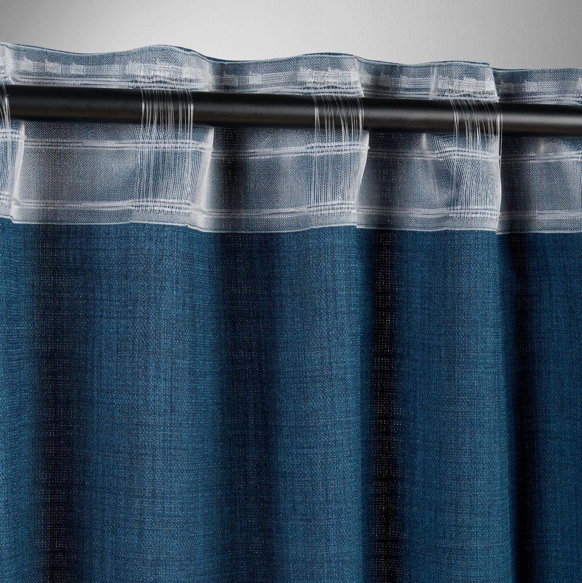 Fertigvorhang Leo Nachtblau ca. 135x300cm - Blau, MODERN, Textil (135/300cm) - Premium Living