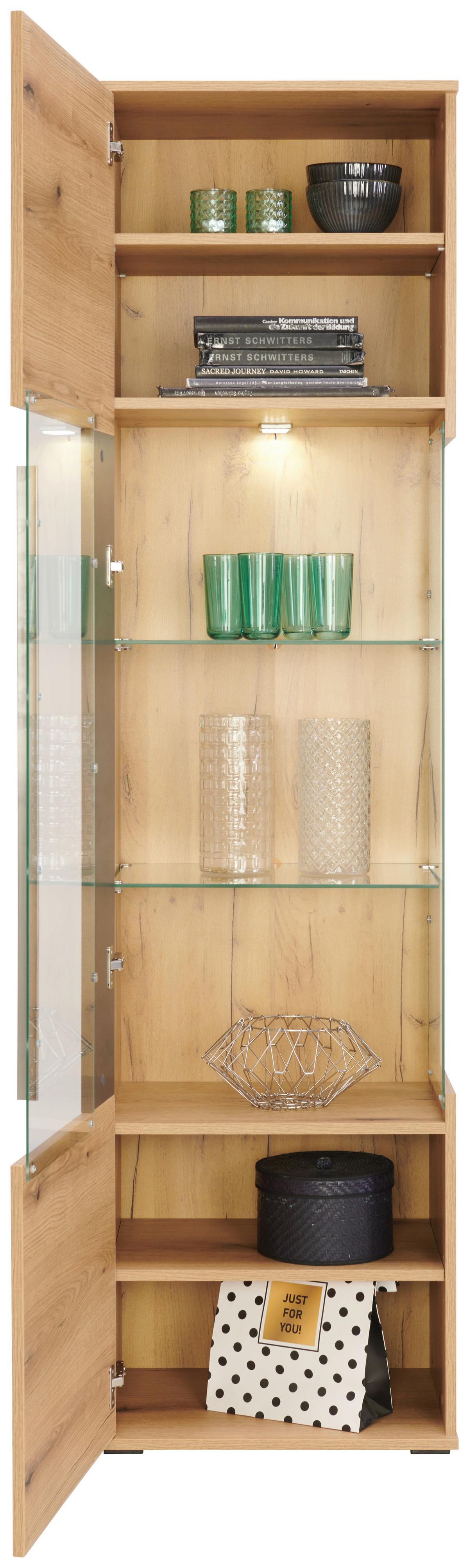 Vitrină LIMIT - Modern, sticlă/material pe bază de lemn (52/201/40cm) - Modern Living