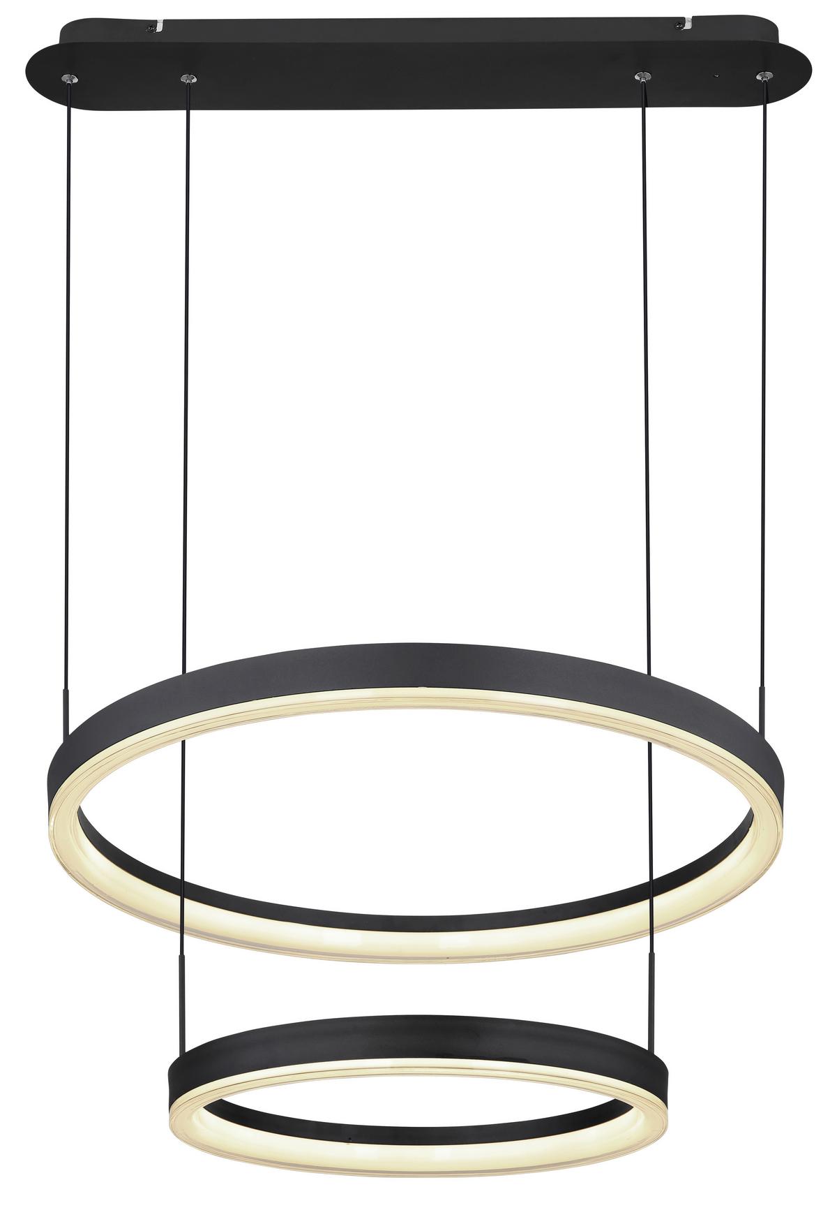 Viseča Led-svetilka Augusto, S Sijalko - zlate barve/črna, Design, kovina/umetna masa (66,5/60/150cm) - Globo