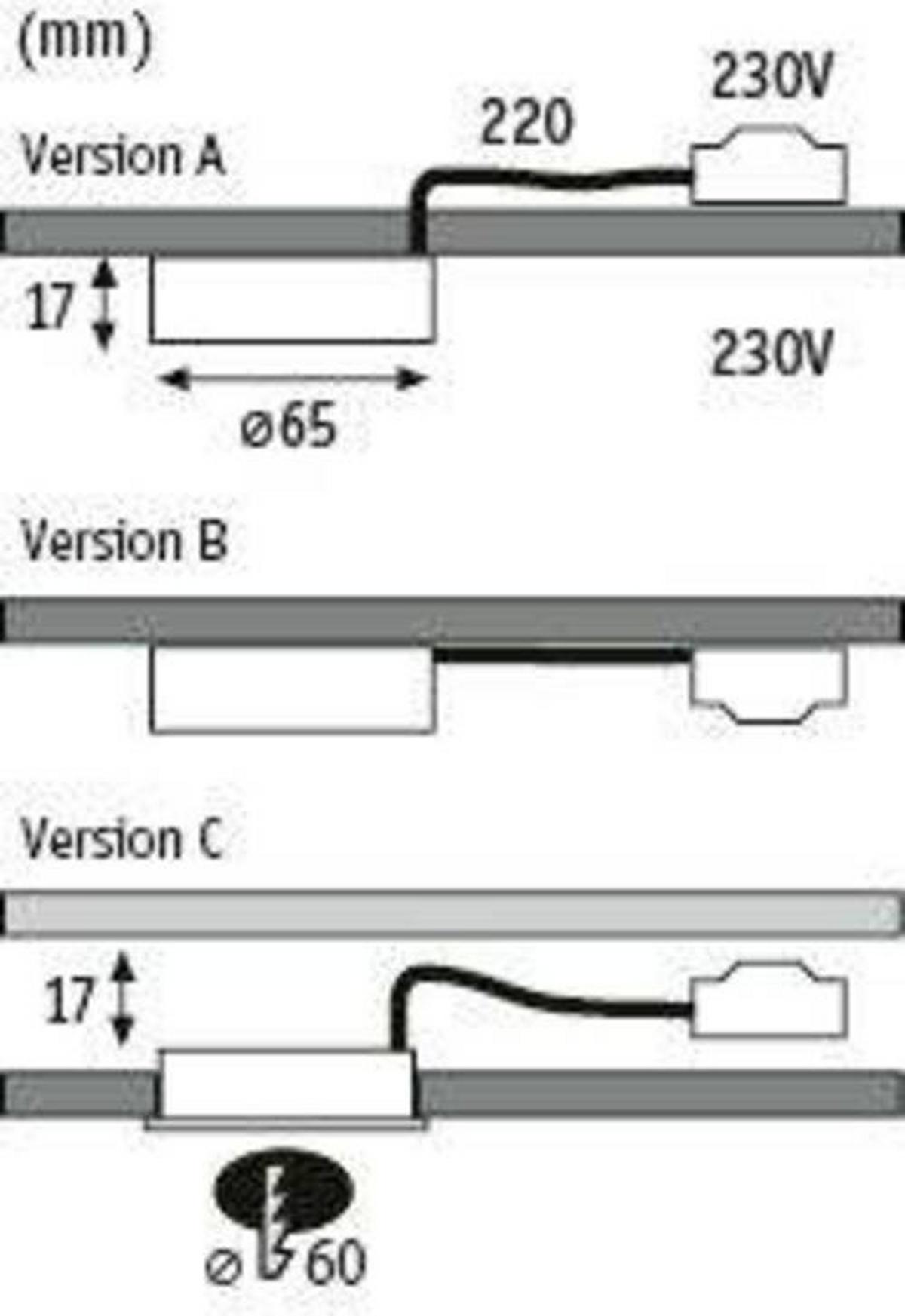 Unterbauleuchte 3-er Set Weiß max. 3x3 Watt - Weiß, Basics, Kunststoff (6,5/6,5/1,7cm) - Paulmann