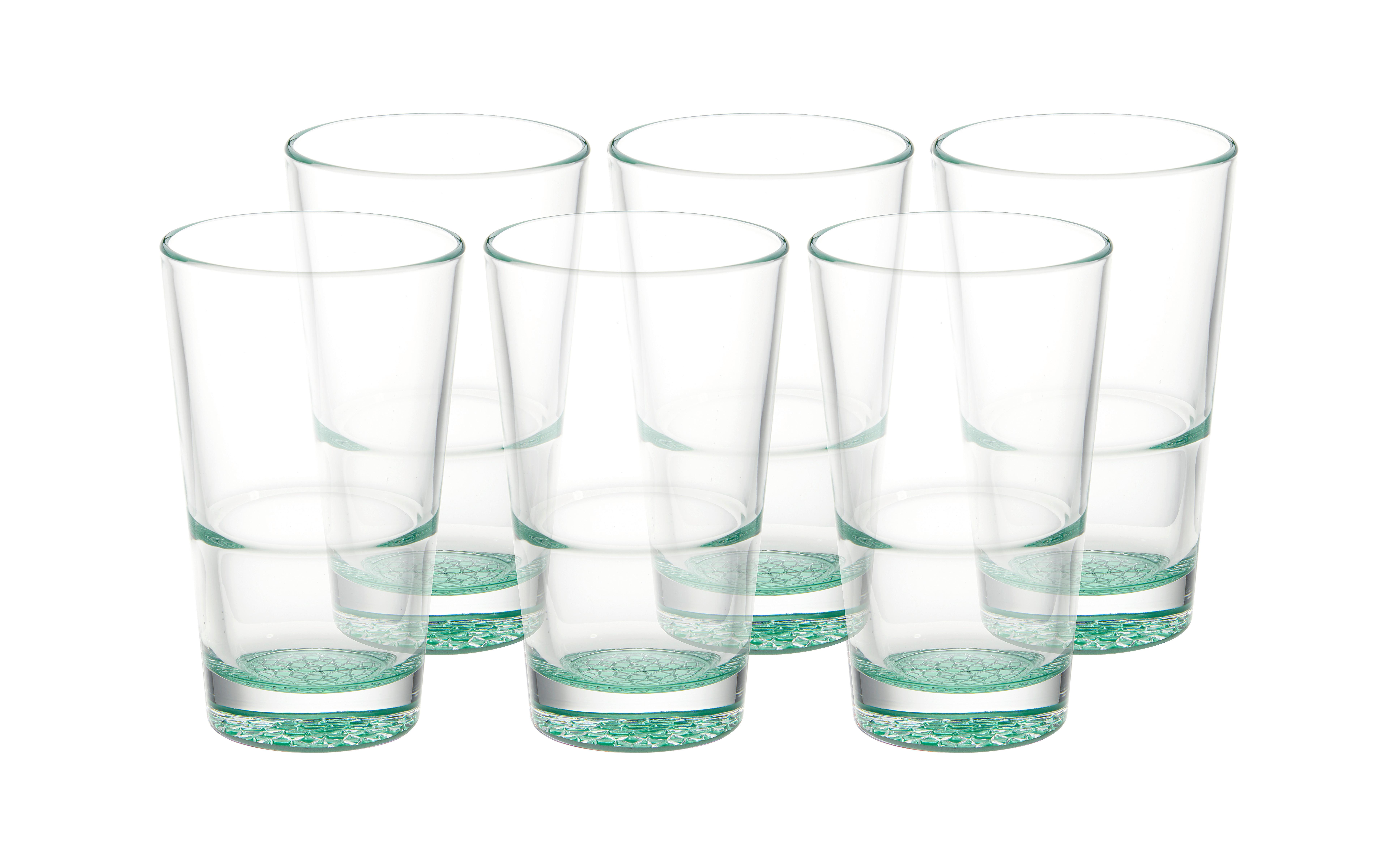 KOMPLET SZKŁA STOŁOWEGO AGNETO - zielony, Modern, szkło (420ml) - Bessagi Home