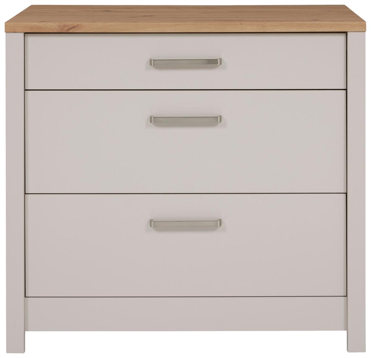 Kuhinjski Ladičar Sardegna - kašmir/srebrne boje, Romantično / ladanjski, drvni materijal/metal (100/92/60cm)