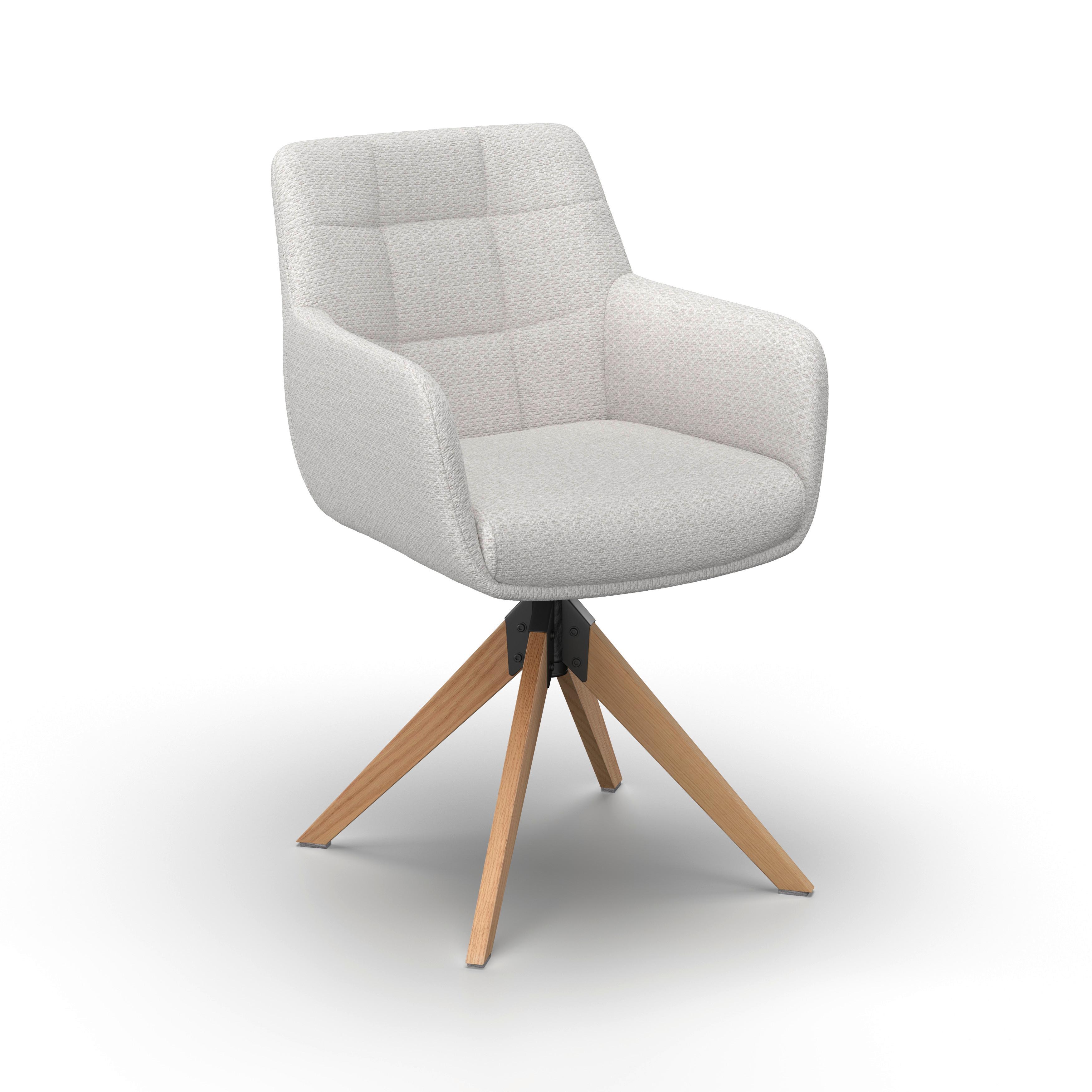 STOL MED ARMSTÖD MAILO - ljusgrå/naturfärgad, Modern, metall/trä (56/92/62cm) - Bessagi Home