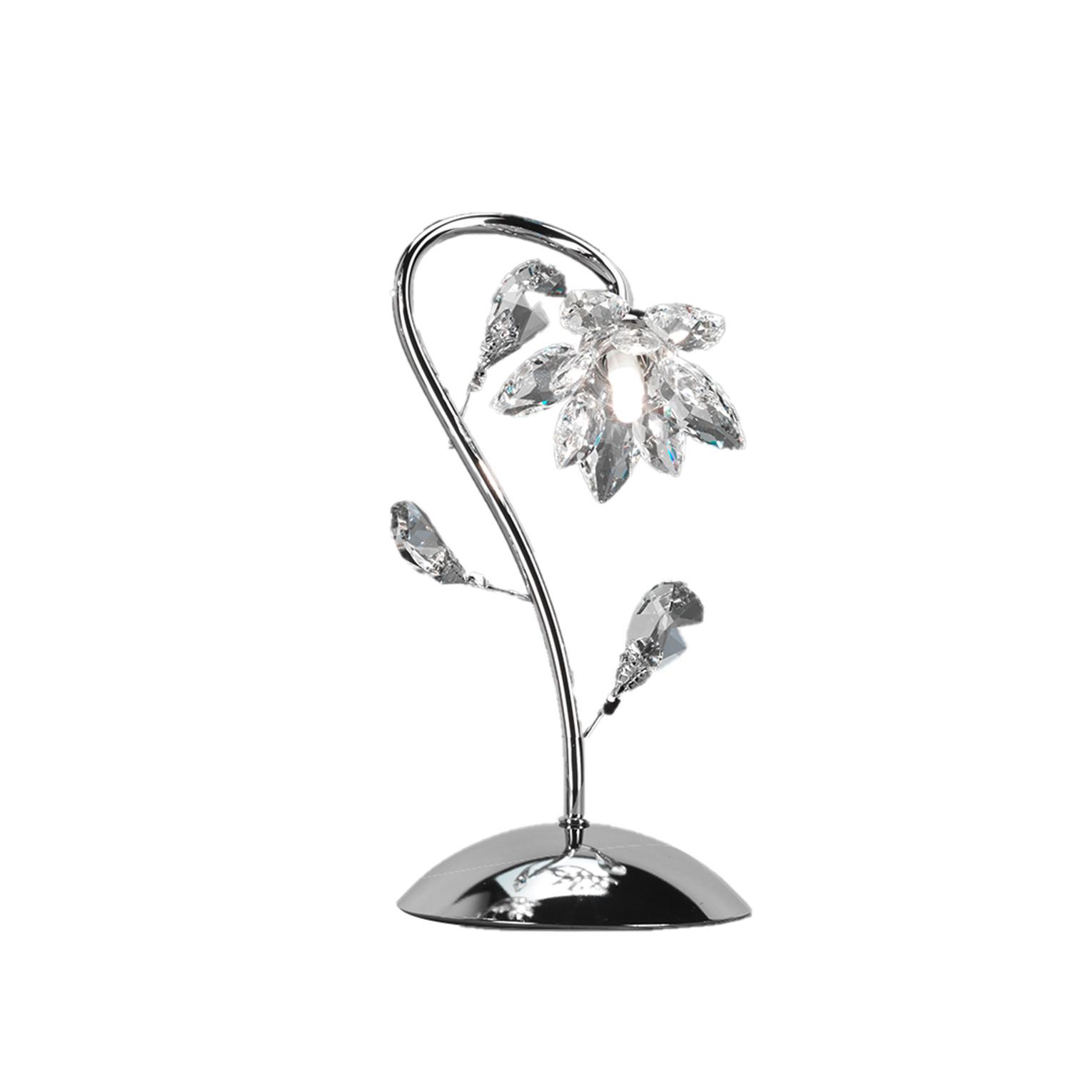 Kristall-Tischleuchte Chromfarben max. 3 Watt - Chromfarben, KONVENTIONELL, Glas/Metall (20/35cm)