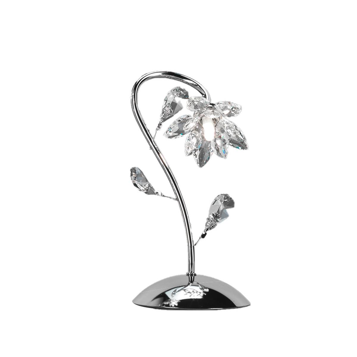 Kristall-Tischleuchte Chromfarben max. 3 Watt - Chromfarben, KONVENTIONELL, Glas/Metall (20/35cm)