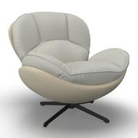 Relaxsessel Ina Webstoff/Lederlook Beige - Beige/Schwarz, MODERN, Textil/Metall (98/86/105cm) - Bessagi Home