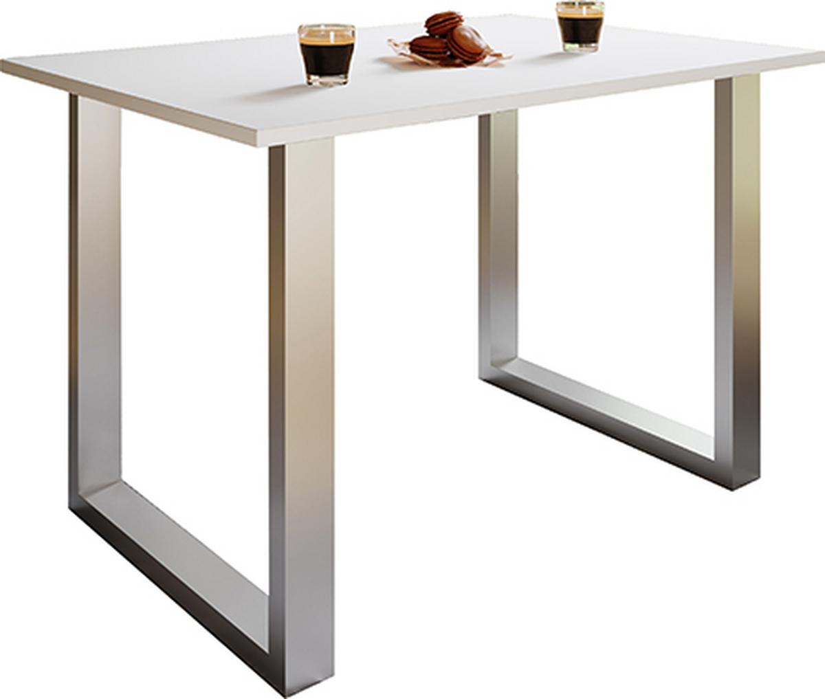 Jedilna Miza Xona, Bela, Srebrna - srebrne barve/bela, Basics, leseni material (140/50/76cm) - MID.YOU