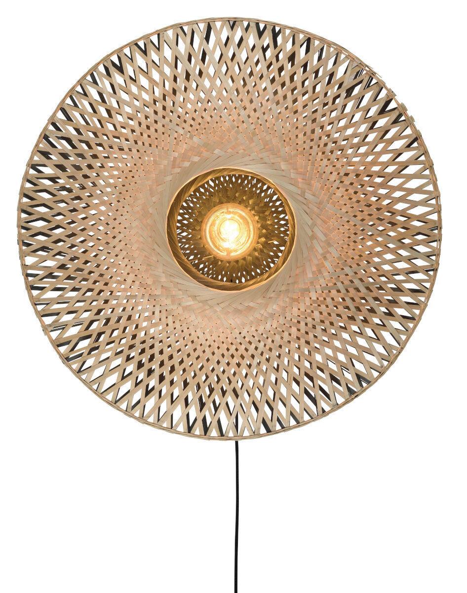Falilámpa Kalimantan/w20/bn - fekete/világosbarna, Natur, természetes anyagok (87/20cm) - Good & Mojo