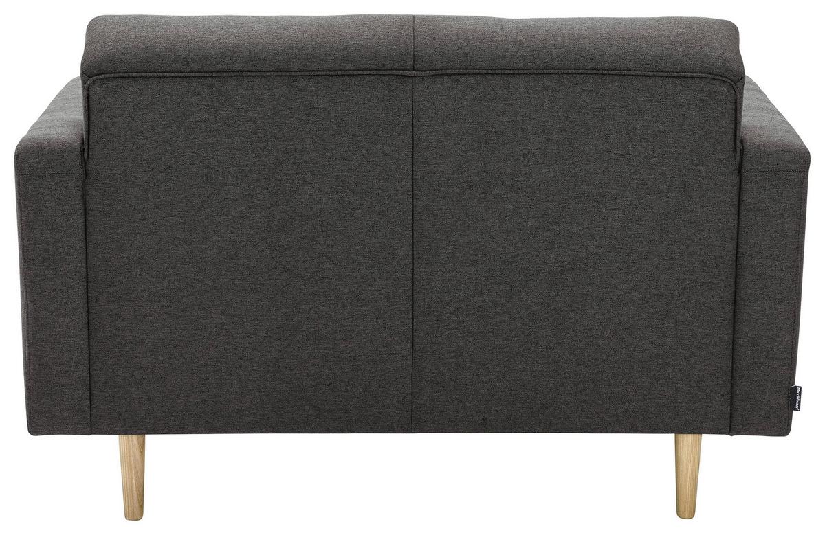 2-Sitzer-Sofa Jasmin Anthrazit Flachgewebe mit Schlaffunktion - Anthrazit/Eschefarben, MODERN, Holz/Textil (128/81cm) - Max Winzer