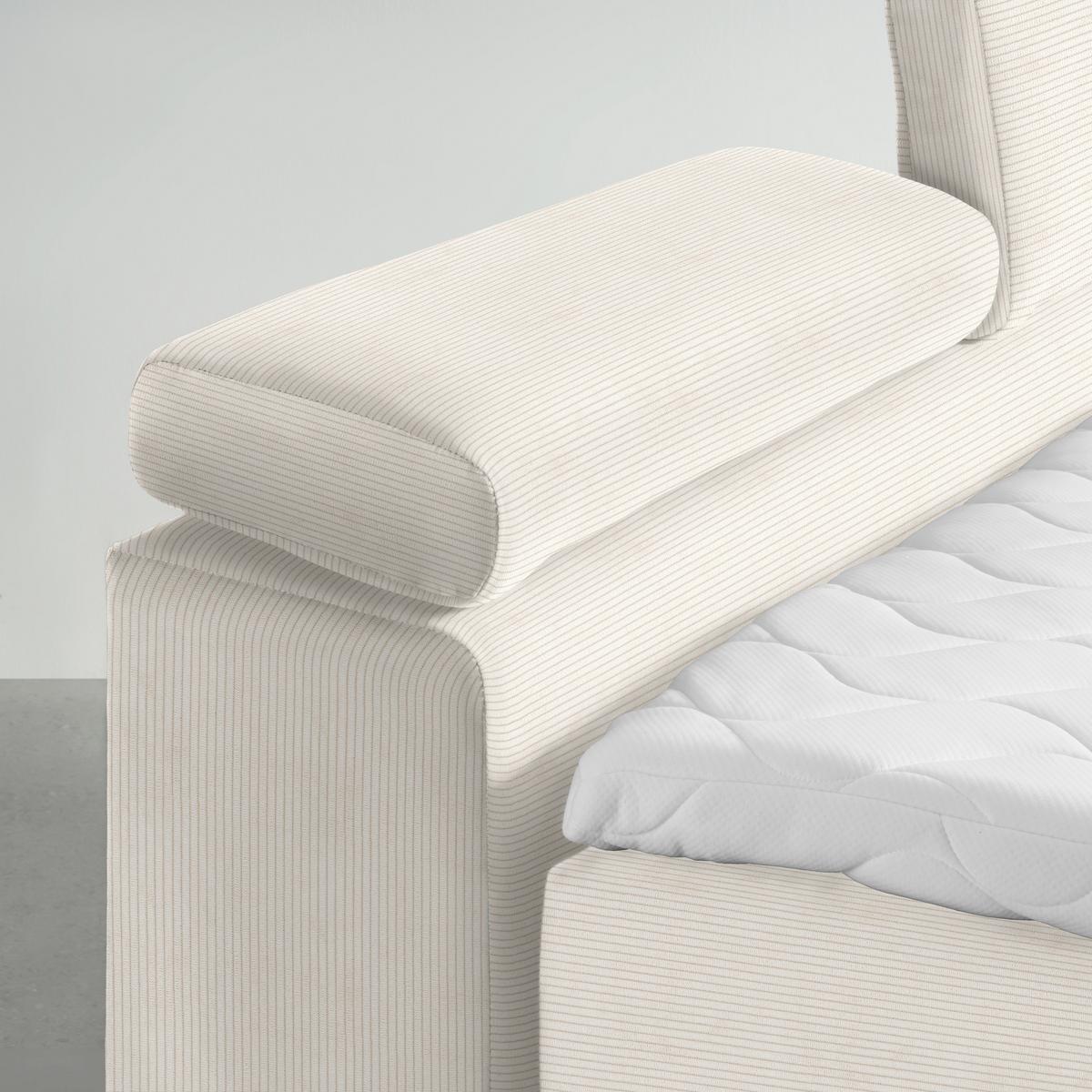 Boxspringbett Sevilla Beige ca. 180x200cm - Beige/Schwarz, KONVENTIONELL, Holz/Kunststoff (180/200cm) - Premium Living