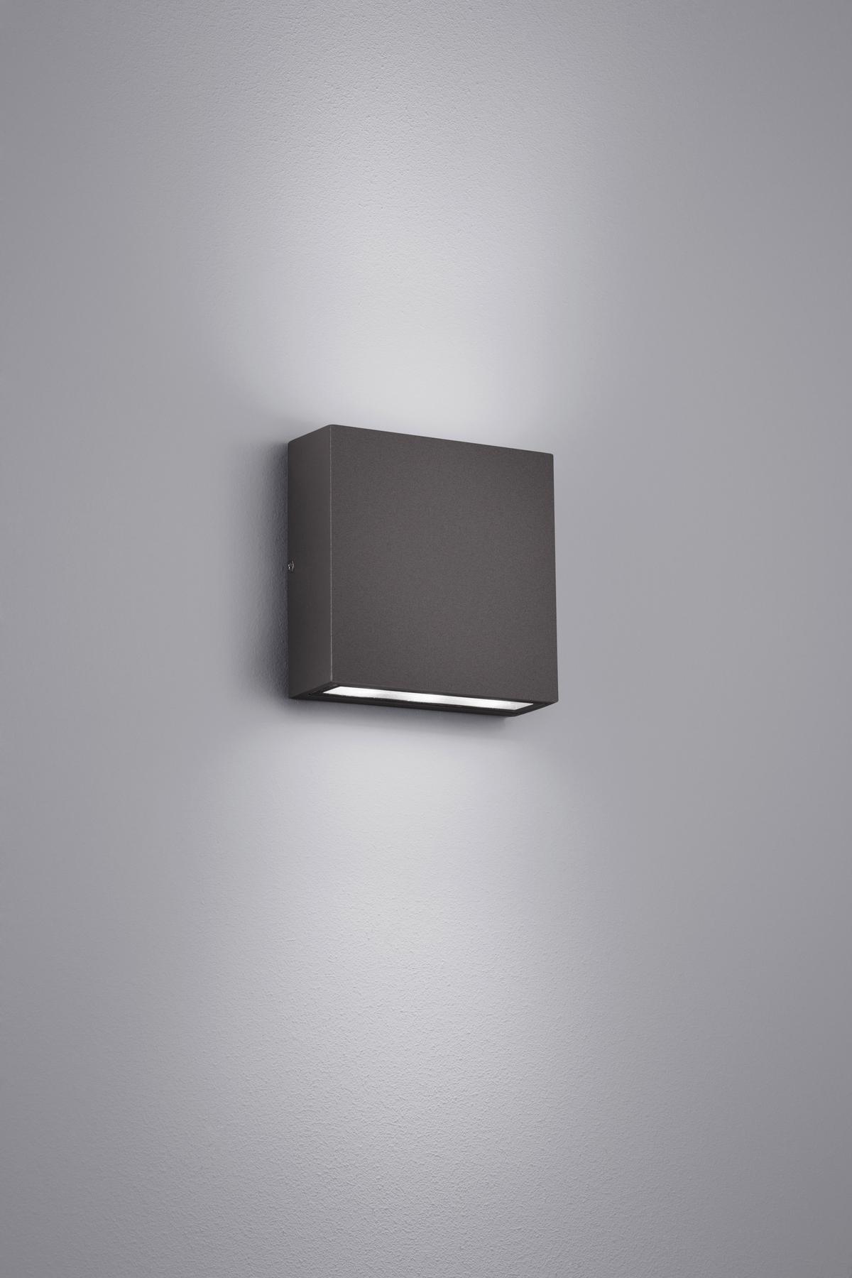 Außenwandleuchte Thames in Anthrazit max. 3 Watt - Anthrazit, Basics, Metall (15/15/5cm) - Trio Leuchten