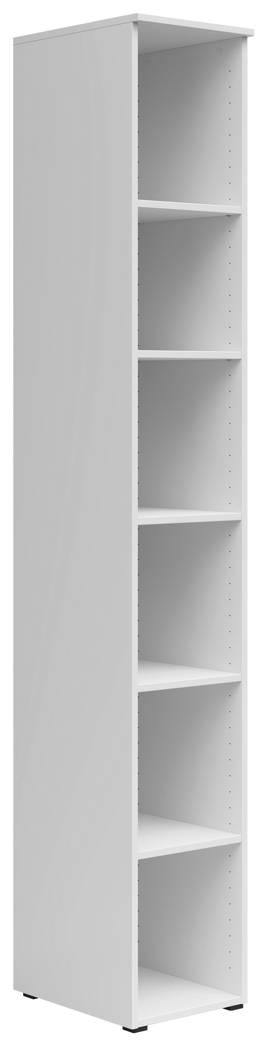 Regal Multistauraum, Bele Barve - bela/antracit, Moderno, umetna masa/leseni material (30/195/40cm) - Premium Living