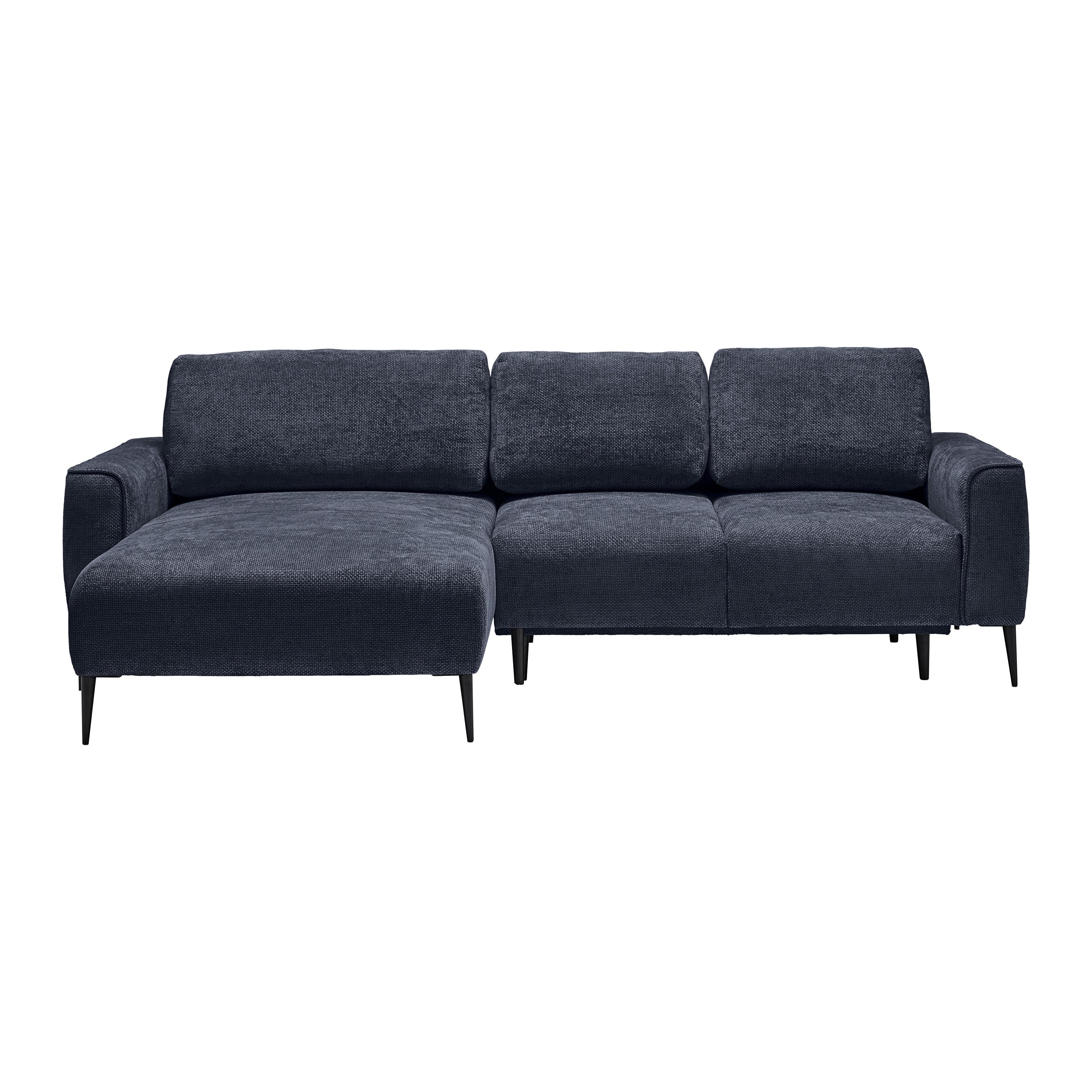 Kutna Garnitura Custom - tamno plava/crna, Moderno, tekstil/metal (164/255cm) - Mömax