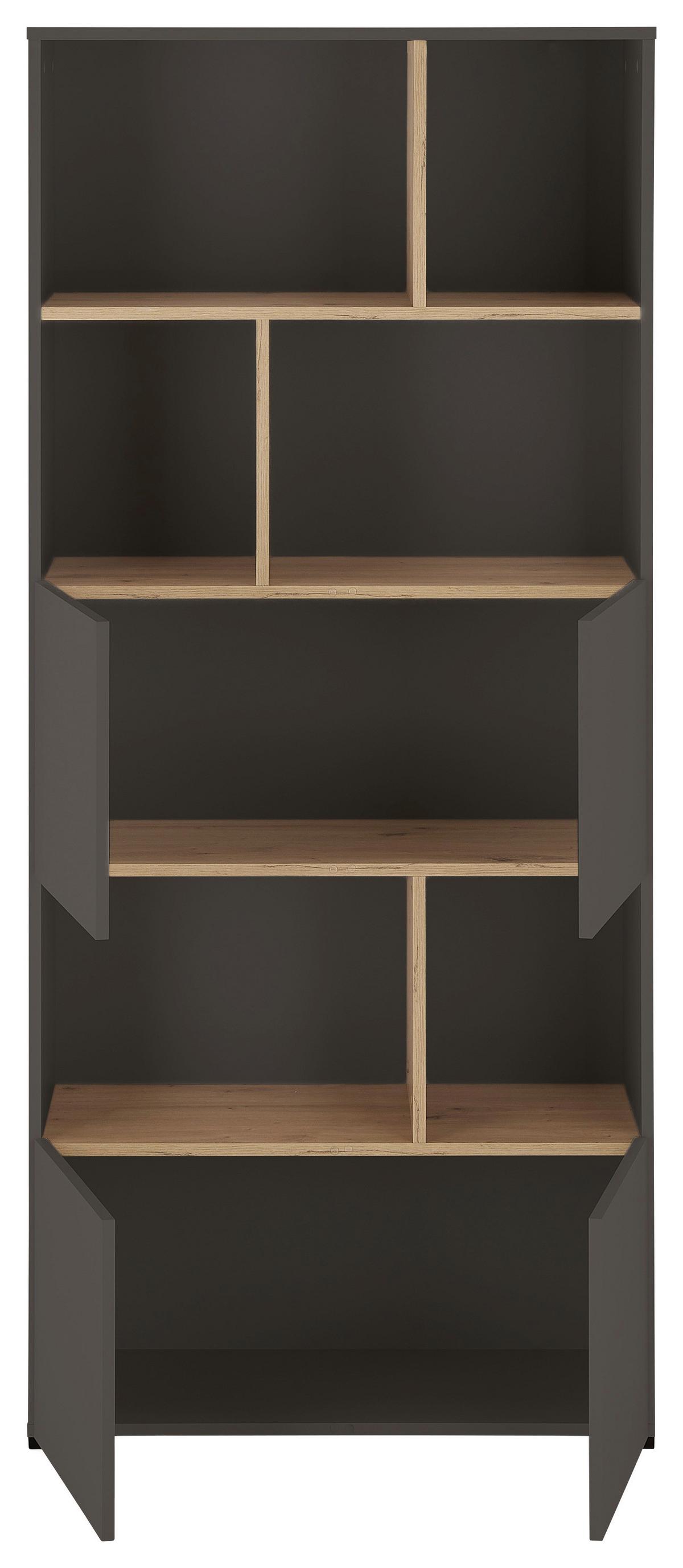 Regal Savanna Anthrazit - Anthrazit/Schwarz, Modern, Holzwerkstoff/Kunststoff (80/180/35cm) - Mömax