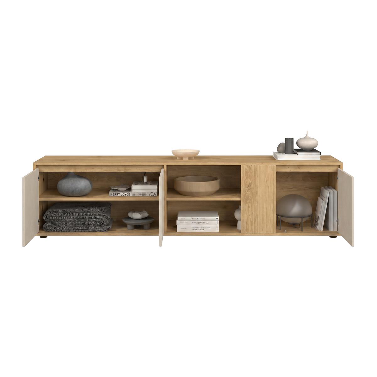 Regal Za Dnevni Boravak Caneva - kašmir/hrast Artisan, Moderno, staklo/drvni materijal (267,5/135/40cm) - Modern Living