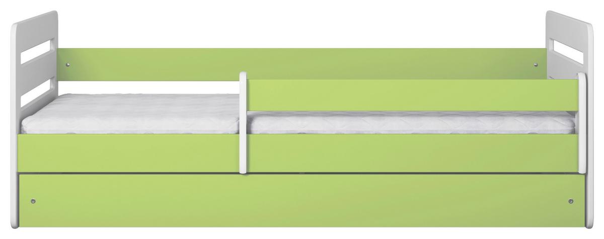 Otroška Postelja Tomi, Bela, Zelena, 80x140cm - zelena/bela, Moderno, tekstil/leseni material (80/140cm) - MID.YOU
