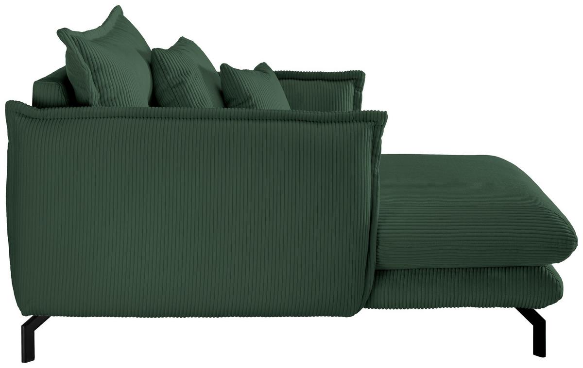 Relaxsessel Lava Grün Cord - Schwarz/Grün, MODERN, Textil/Metall (111/101/167cm) - Livetastic
