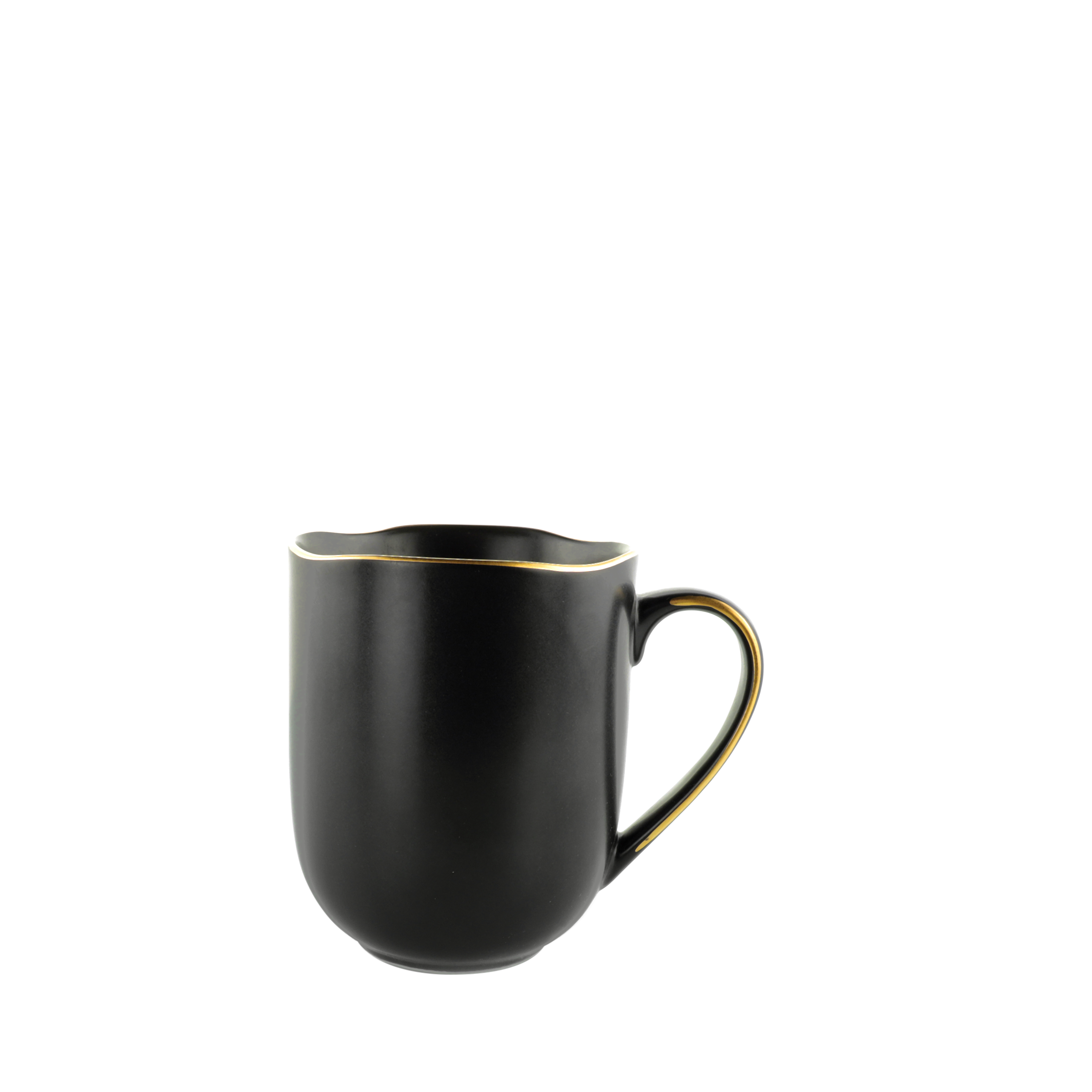Kaffeebecher Onix aus Porzellan ca. 350ml - Goldfarben/Schwarz, MODERN, Keramik (350ml) - Mömax