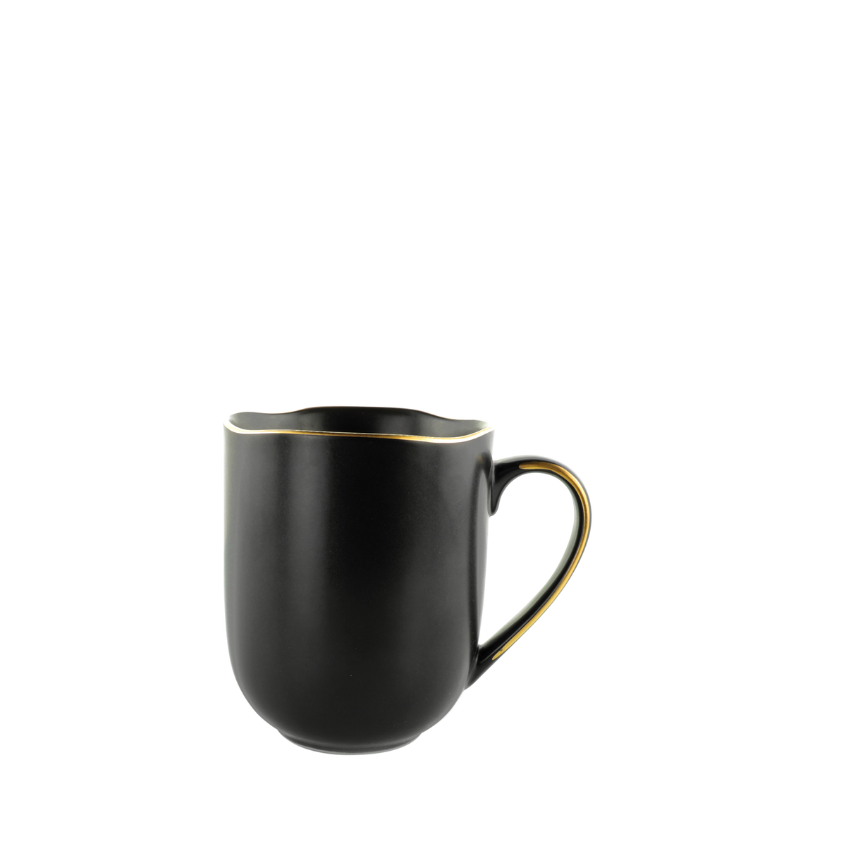 Kaffeebecher Onix aus Porzellan ca. 350ml - Goldfarben/Schwarz, MODERN, Keramik (350ml) - Mömax