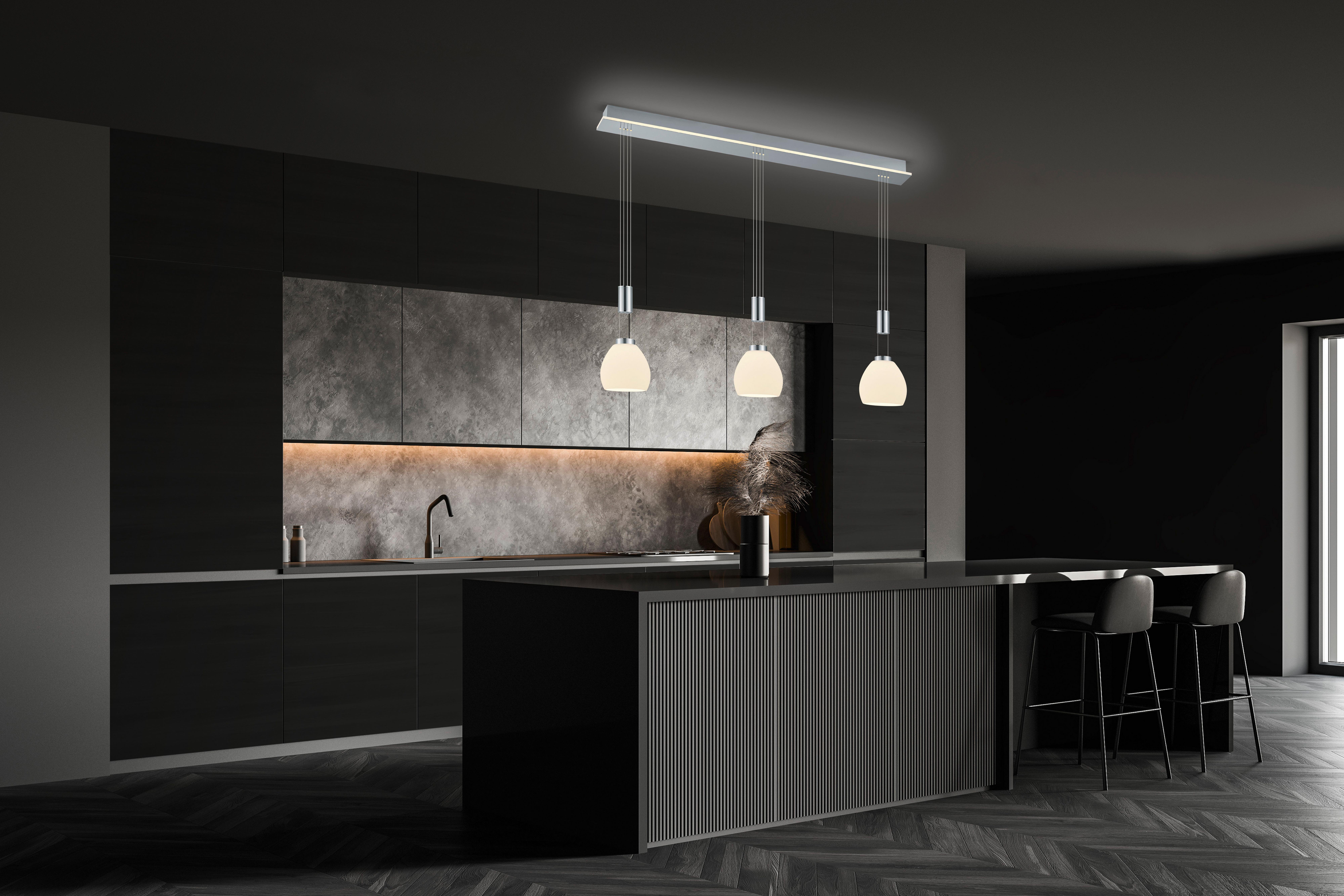 LAMPA WISZĄCA LED 20453/3-92 SAM - niklowy/biały, Konventionell, metal/szkło (110/bis 150cm) - Hell