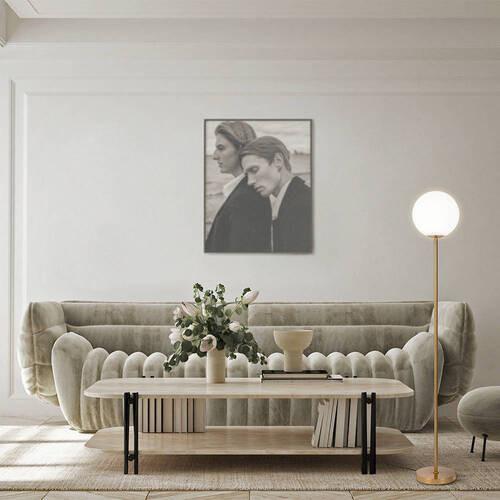 LAMPADAIRE RING - Weiss/Messingfarben, Trend, Glas/Metall (25/155cm) - MAYTONI