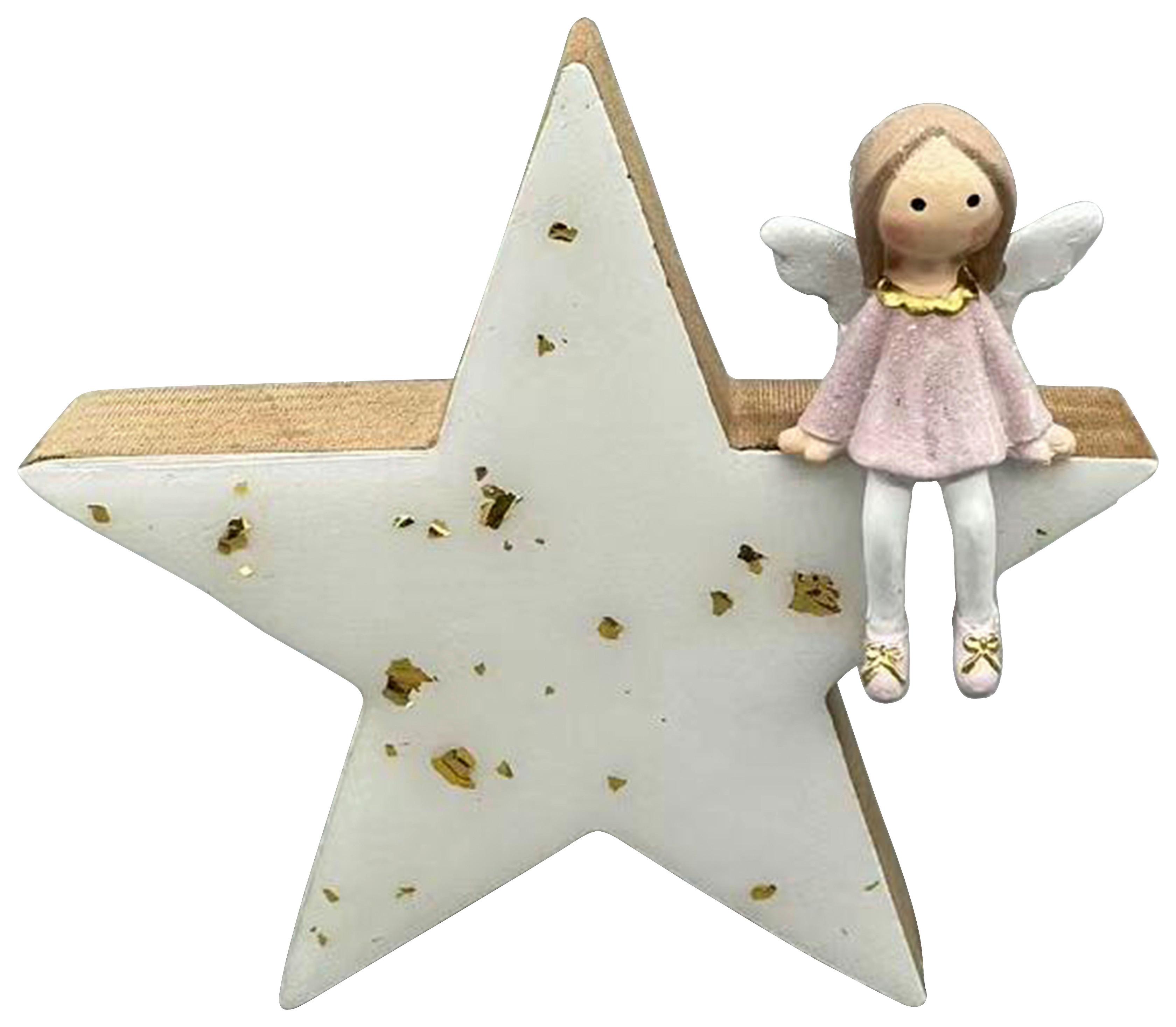 Dekostern Kristi Rosa/Weiß - Rosa/Weiß, KONVENTIONELL, Holzwerkstoff/Kunststoff (19/19/1,8cm) - Mömax