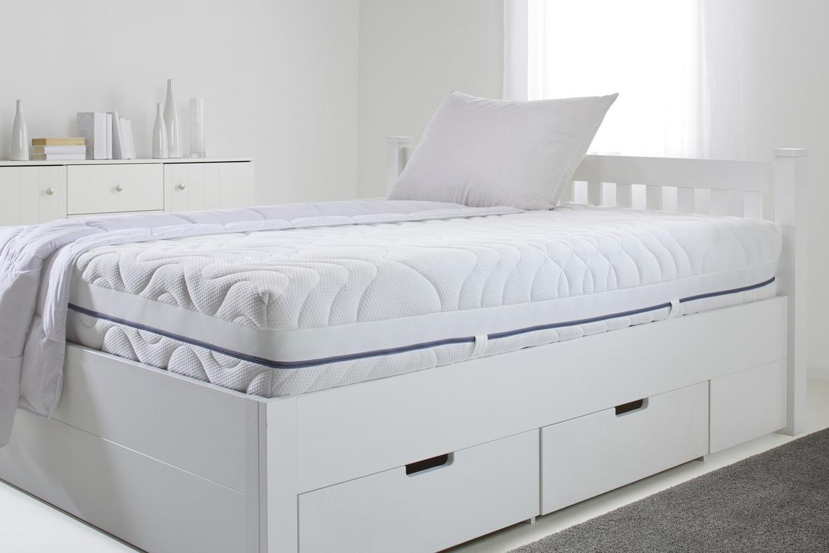 Komfortschaummatratze Wave H3+H4 ca. 90x200cm - Weiß, Textil (90/200cm) - Nadana