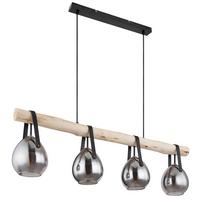 Viseća Svjetiljka 15568-4h - crna, Design, staklo/metal (100/15/117cm) - Globo