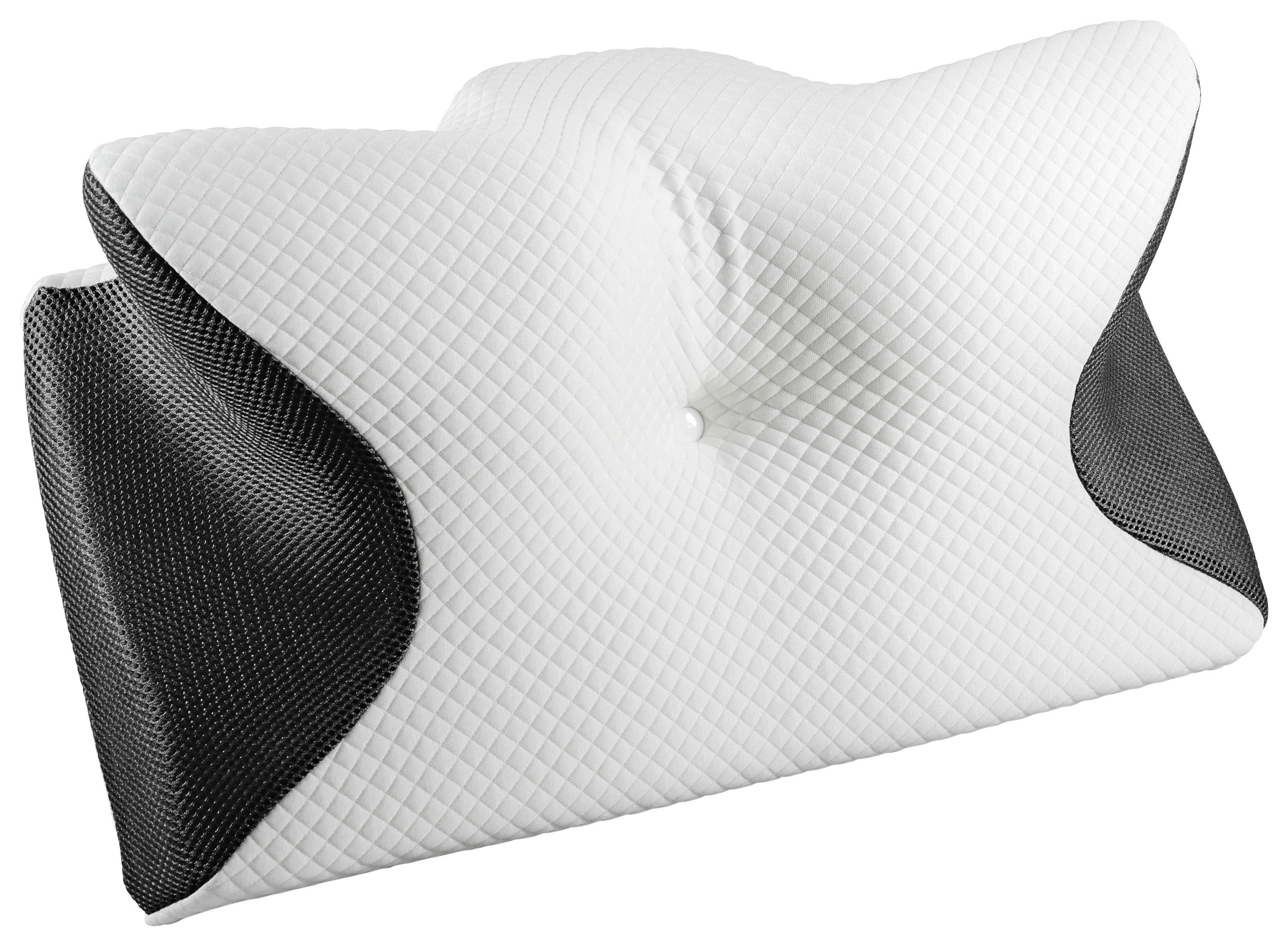 Ergonomikus Nyakpárna 61/34/12 - fekete/fehér, Basics, műanyag/textil (61/34/12cm)