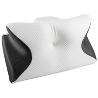 Ergonomikus Nyakpárna 61/34/12 - fekete/fehér, Basics, műanyag/textil (61/34/12cm)