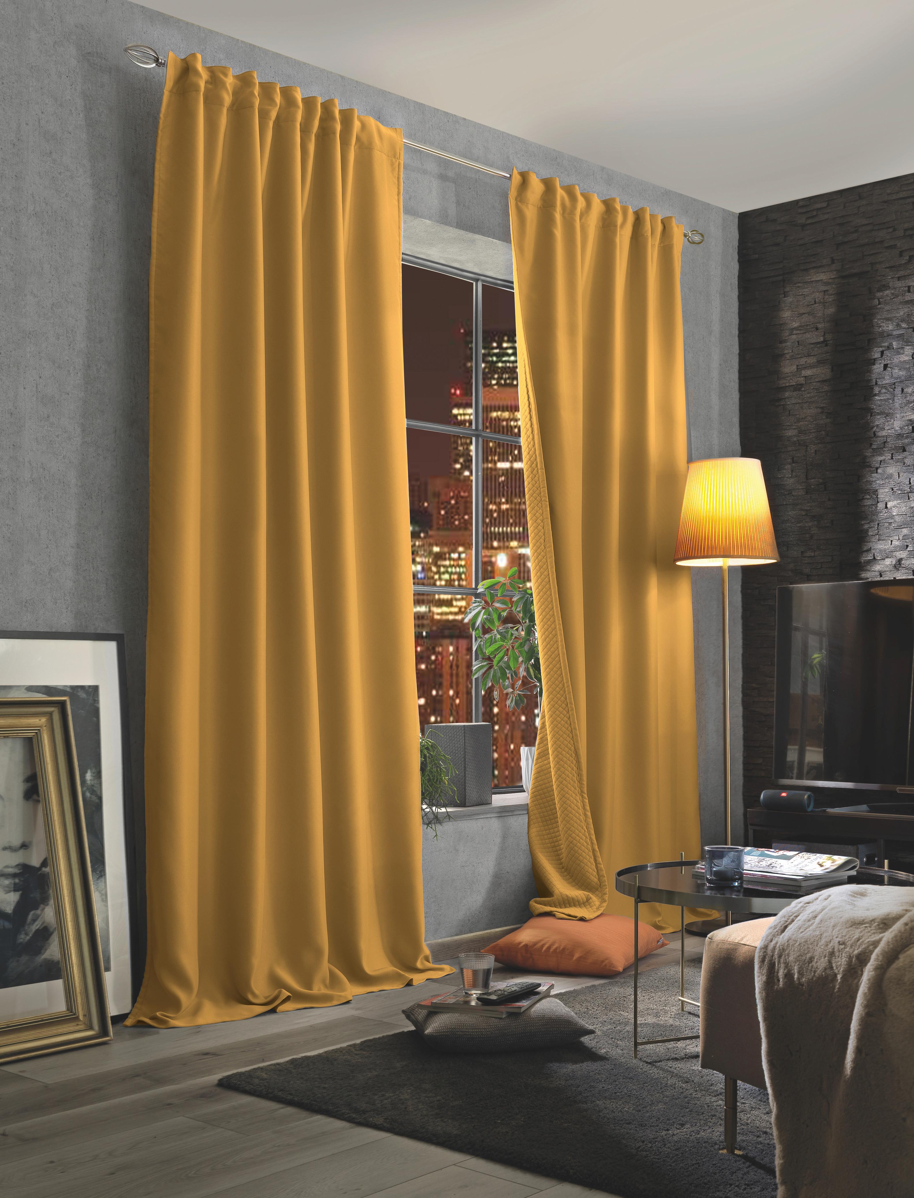 Lärmschutzvorhang Acustico Currygelb ca. 135x245cm - Currygelb, KONVENTIONELL, Textil (135/245cm)