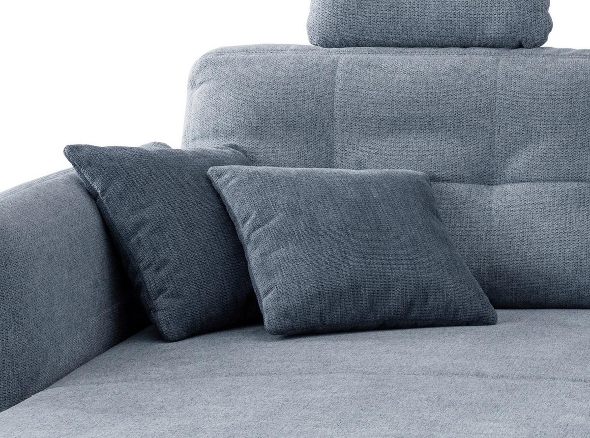 Wohnlandschaft Brizzini Hellblau Chenille - Blau/Schwarz, MODERN, Holz/Textil (176/250-280cm) - Livetastic