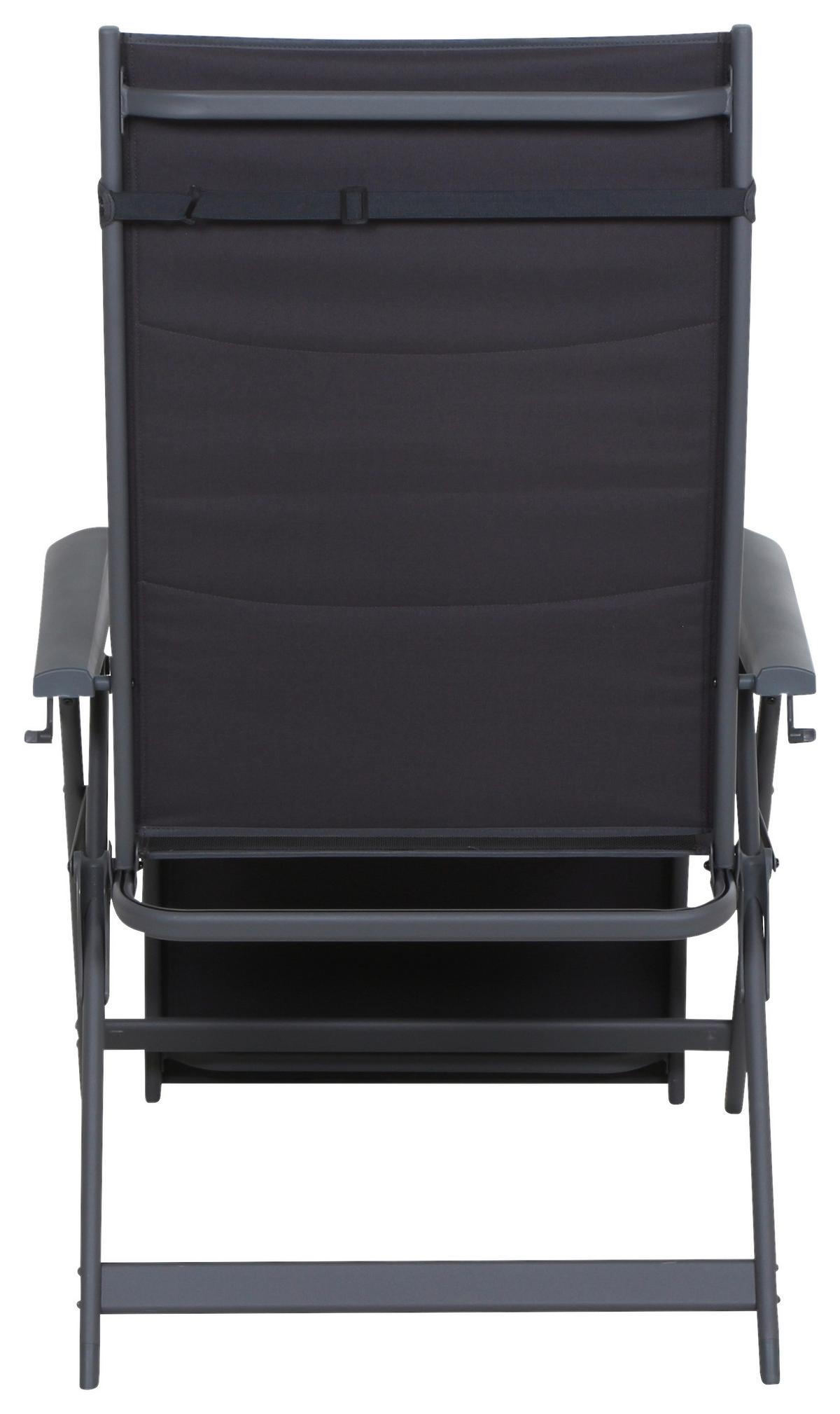 GARTEN-RELAXLIEGE Premium B: 75cm - Anthrazit, KONVENTIONELL, Textil/Metall (75/123/91cm) - Siena Garden