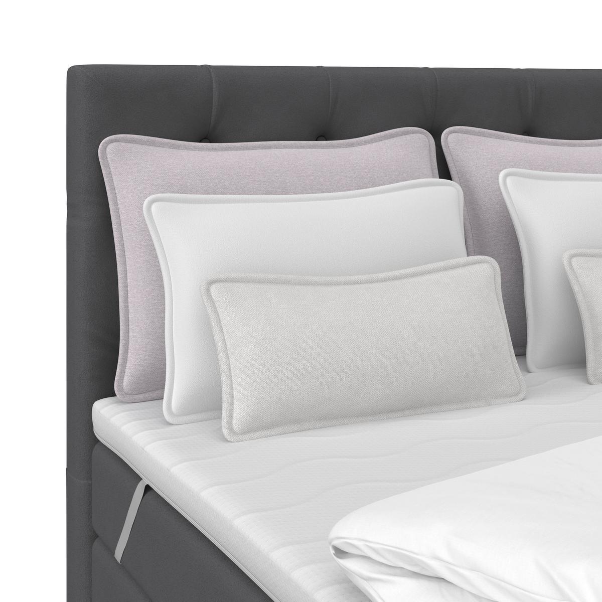 Boxspring Krevet Elio - boje grafita/bež, Romantično / ladanjski, tekstil/plastika (140/200cm) - Modern Living