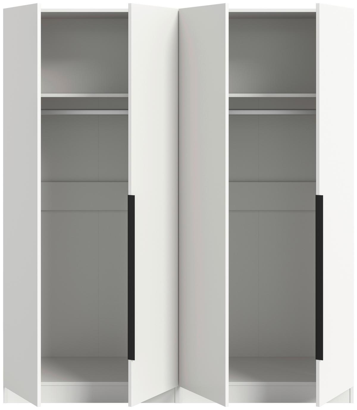 Drehtürenschrank KOPENHAGEN ca.160x181x52 cm Weiß - Schwarz/Weiß, MODERN, Holzwerkstoff (160/181/52cm) - MID.YOU