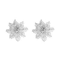 Dekor Virág Poinsettia - ezüstszínű, Konventionell, műanyag (13,5/3cm) - Modern Living