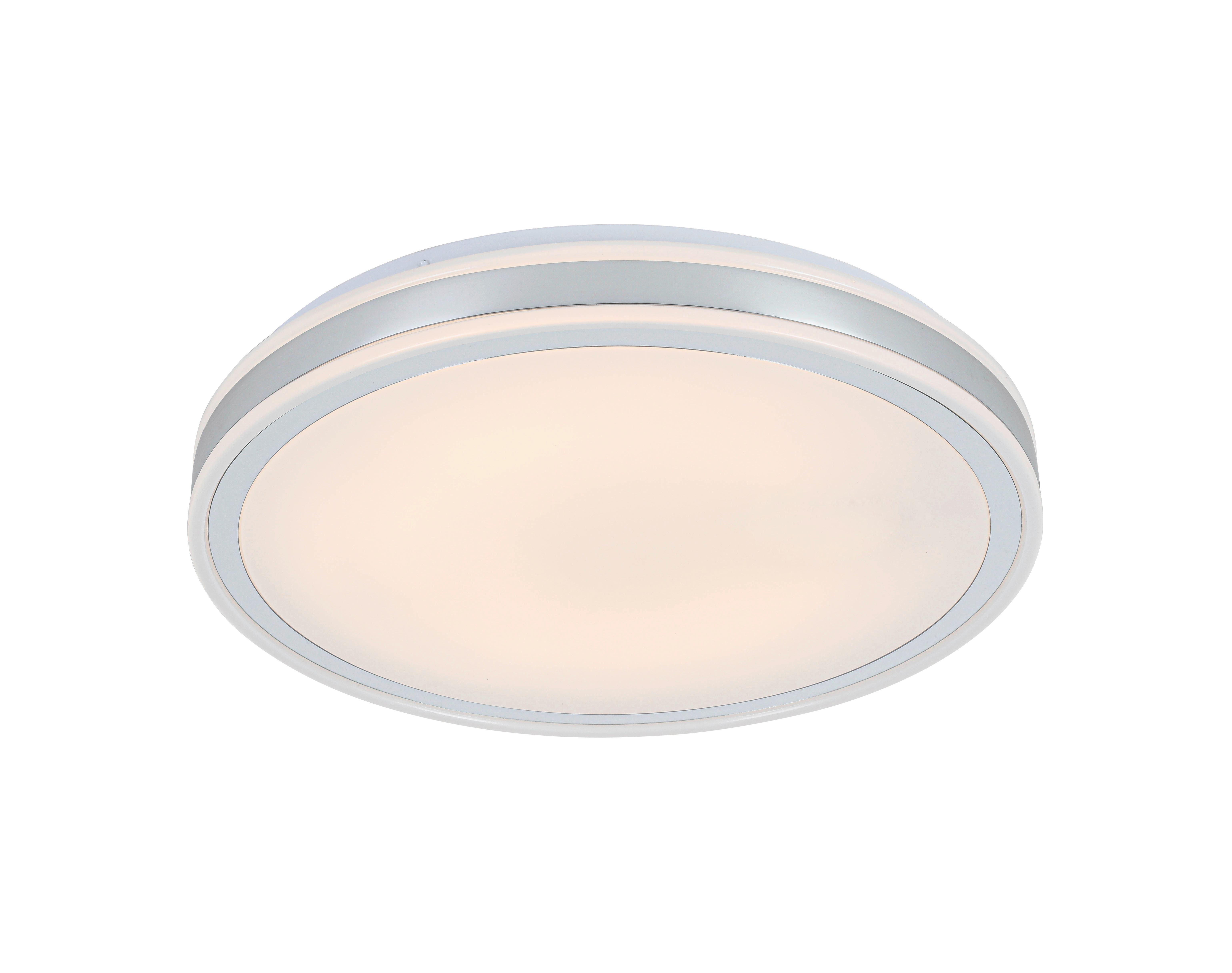 LED-TAKLAMPA FARBI - vit/kromfärg, Modern, metall/plast (38/6cm) - Mömax