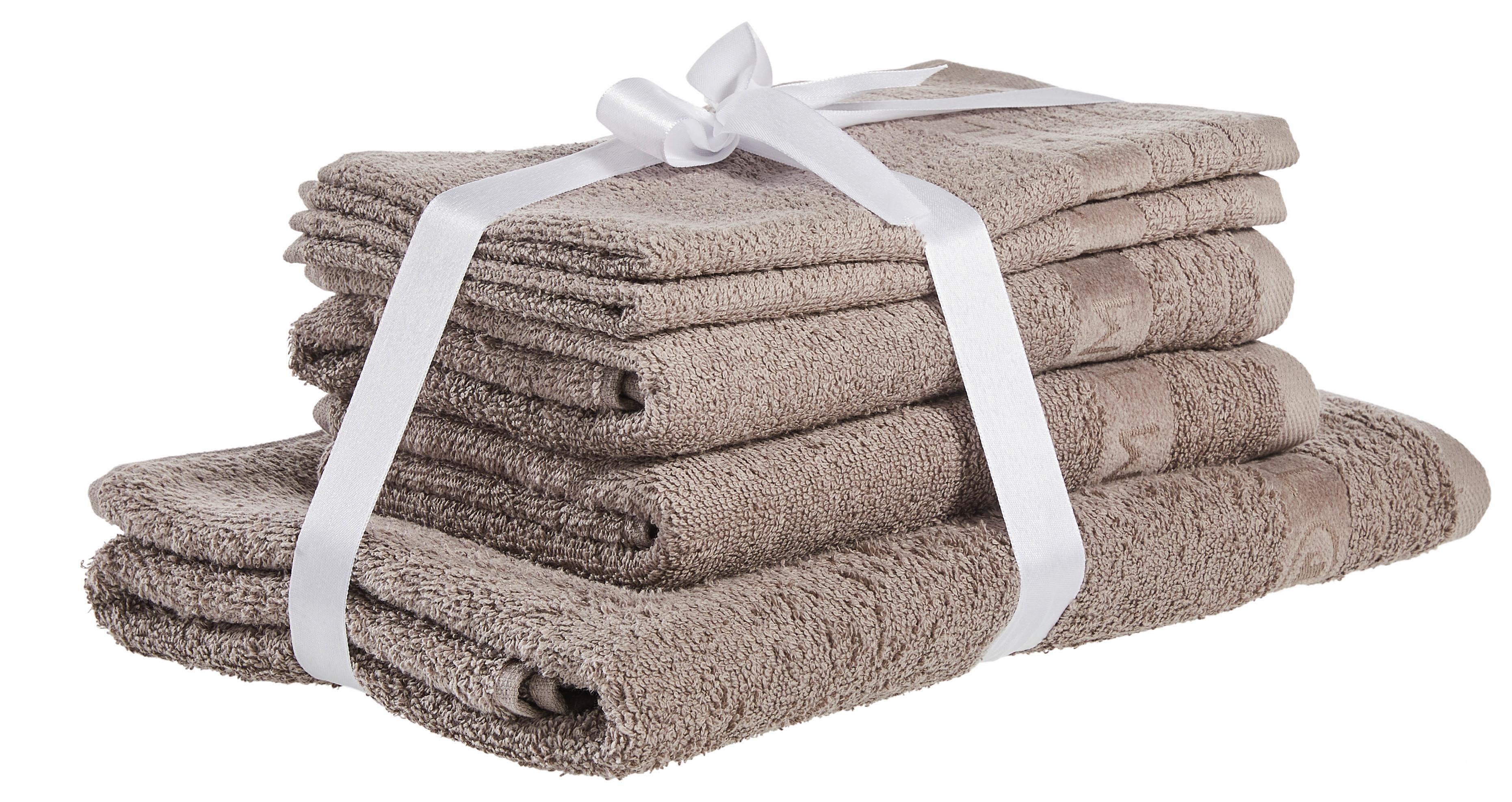 ZESTAW RĘCZNIKÓW FROTTE 100114 - taupe, Basics, tkanina - Tom Tailor